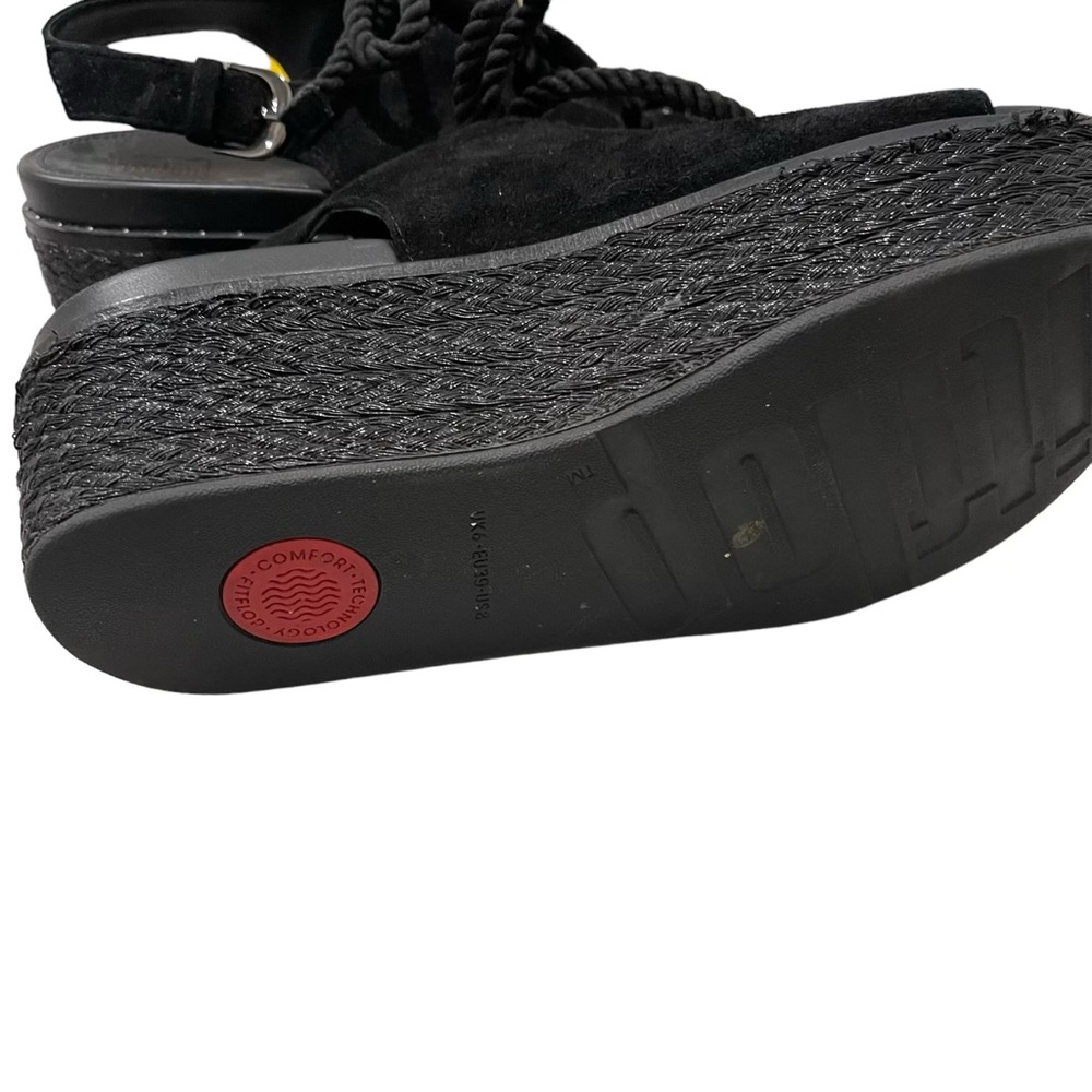Fitflop Black Rope-Accent Platform Wedges - Picture 9 of 12